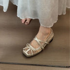 Damen Elegante und komfortable Ballerinas mit doppeltem Riemendesign R&B