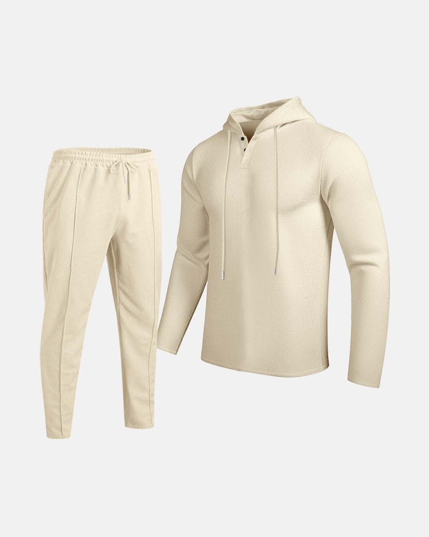 Herren sportliches Hoodie und Jogginghose Set mit atmungsaktiver Struktur R&B