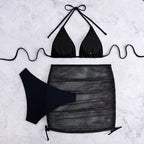 Damen Bikini-Set mit geflochtenem Rock und vielseitigem Triangel-Design R&B