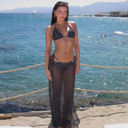 Damen Strandkleid mit Punkten und seitlichem BindR&Band R&B