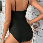 Damen eleganter und figurschmeichelnder Badeanzug mit Rüschen