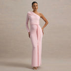 Damen Elegantes asymmetrisches Maxikleid mit Wickeldetail