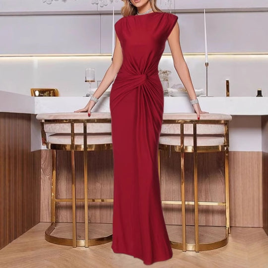 Damen Elegantes Wickel-Maxikleid mit seitlichem Rüschendetail R&B