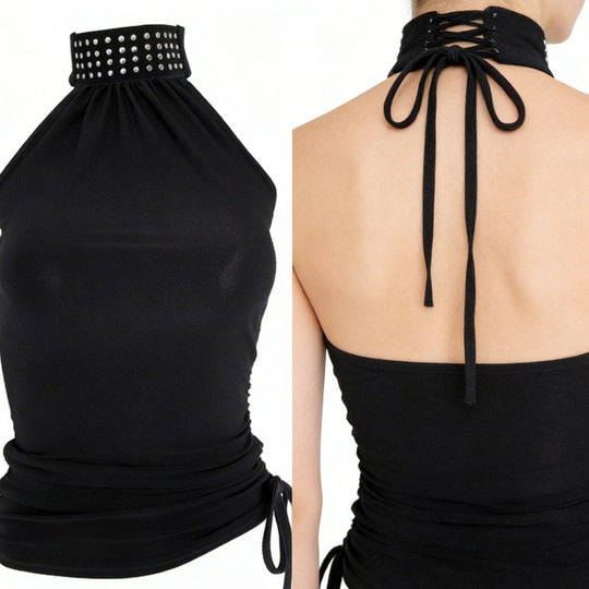 Damen Hochgeschlossenes Top mit Rüschendetails R&B