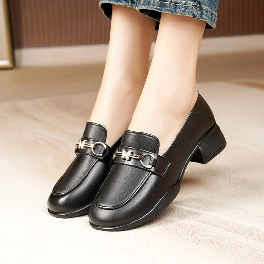 Damen Elegante Mokassins mit modischem Schmuckdetail und bequemem Blockabsatz R&B