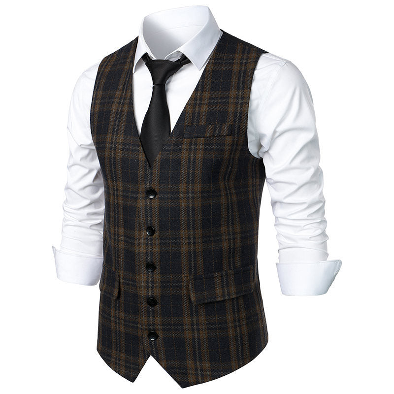 Herren klassische Karoveste mit elegante Schnitt und praktischen Taschen R&B
