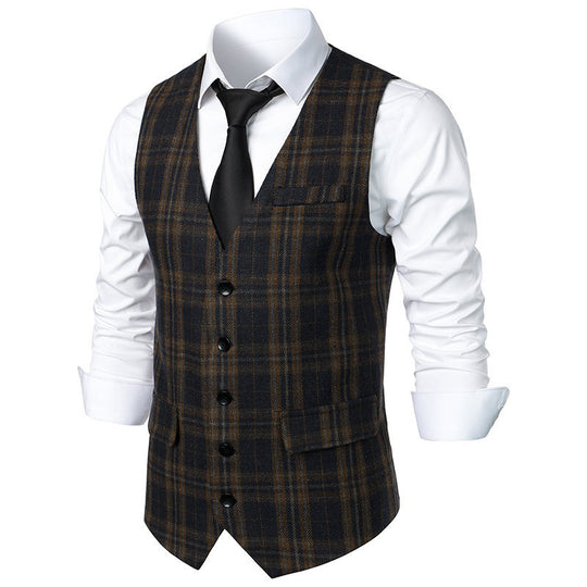 Herren klassische Karoveste mit elegante Schnitt und praktischen Taschen R&B