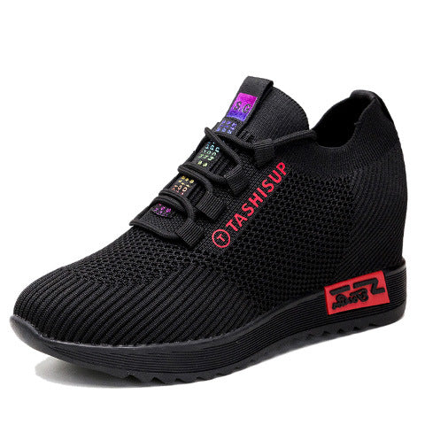 Damen Hochschnitt Sneakers mit atmungsaktiver Mesh-Oberfläche und komfortabler Wedge-Sohle R&B