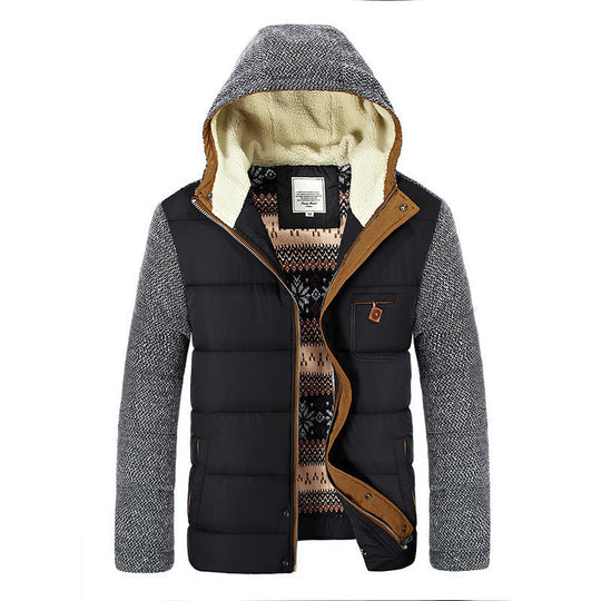 R&B | Herbst gefütterte Jacke mit Kapuze