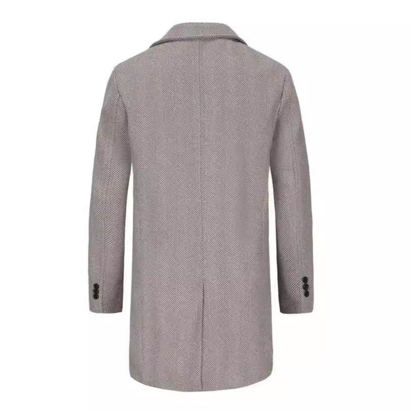Herren zeitloser Dufflecoat mit elegantem Hahnentrittmuster R&B
