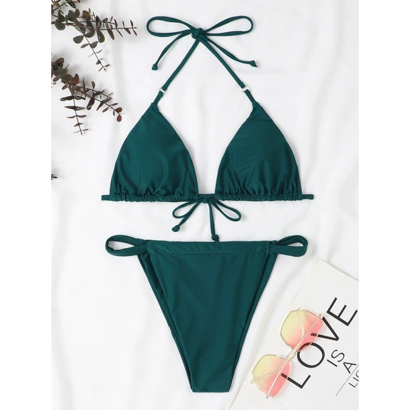 Damen Triangel-Bikini mit verstellbaren BindR&Bändern und elastischem Bund R&B