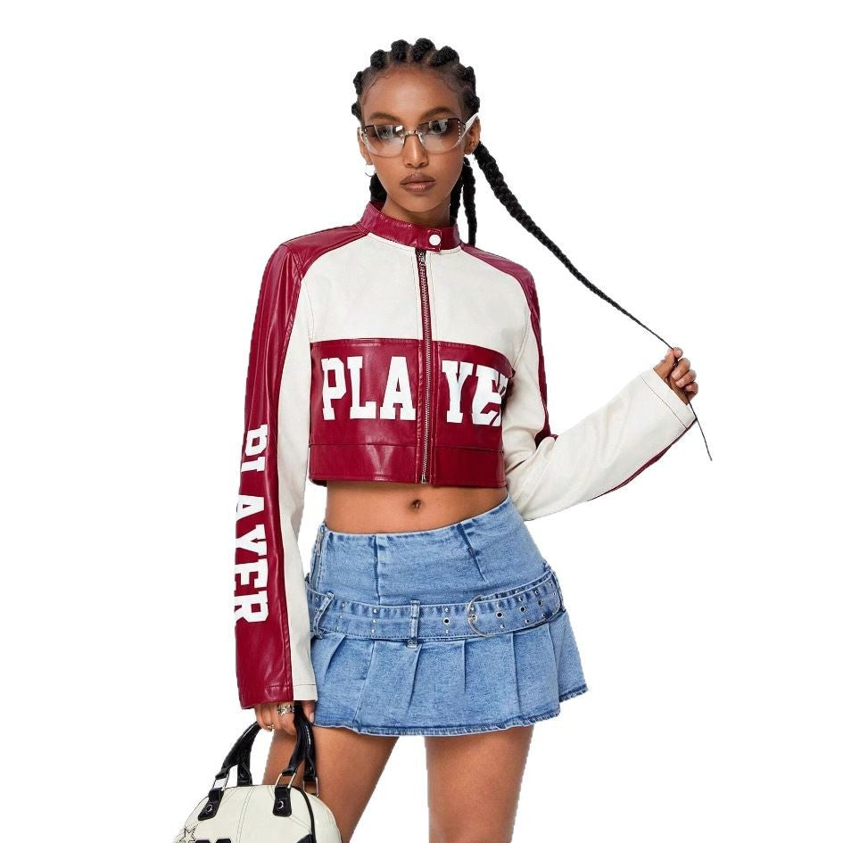 Damen cropped Jacke mit sportiven Akzenten R&B