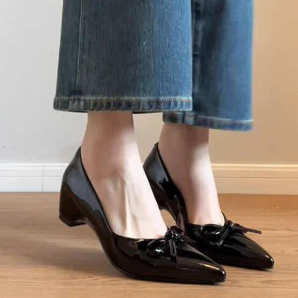 Damen elegante Pumps mit modischem Schleifenakzent R&B