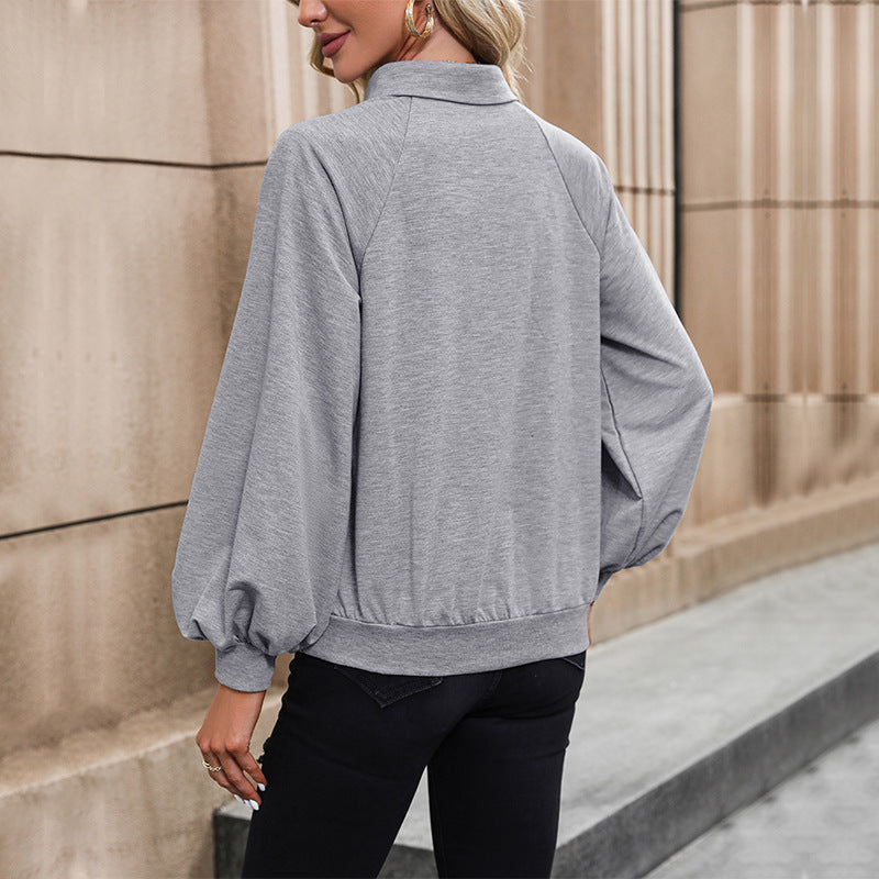 Damen Sportlicher Pullover mit modischen Knopfdetails und lässigem Schnitt R&B