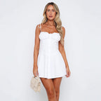 Damen luftiges Sommerkleid mit Rüschendetails und Knopfleiste R&B
