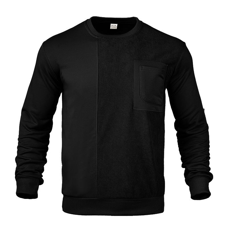 Herren moderne Sweatshirt mit strukturiertem Muster und praktischer Brusttasche R&B