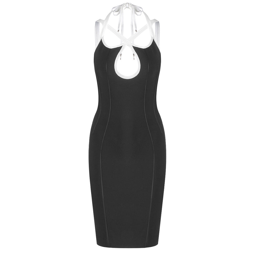 Damen figurbetontes Abendkleid mit innovativem Rückenausschnitt und raffinierten Trägerdetails R&B