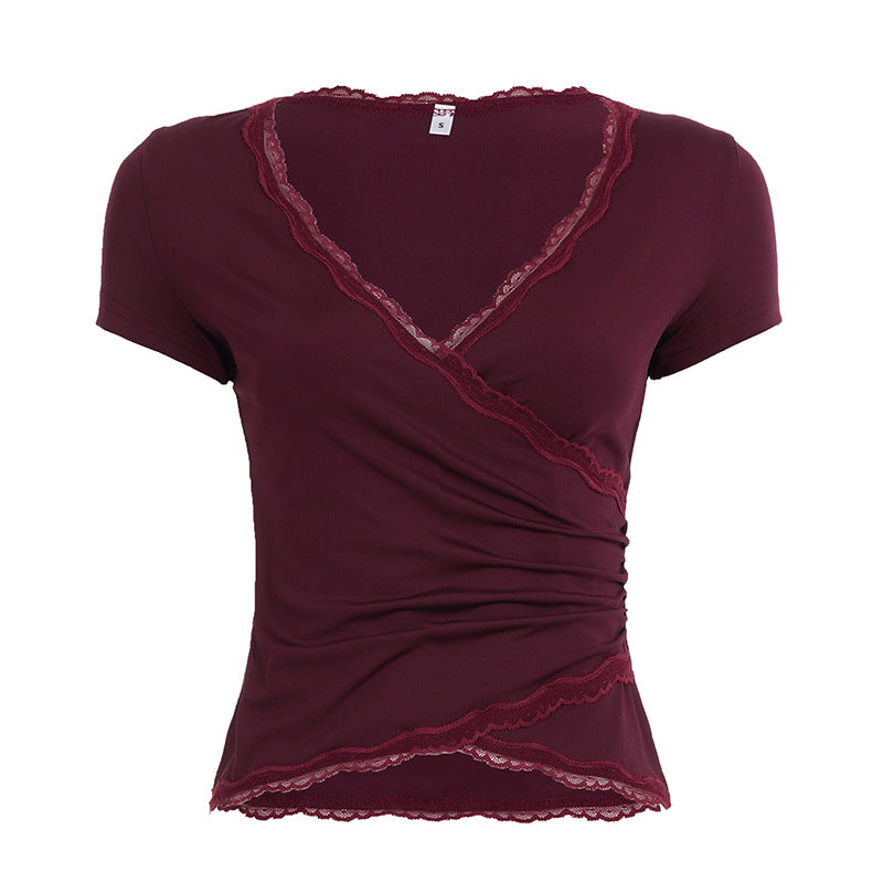 Damen Wickeloberteil mit eleganten Spitzenakzenten R&B