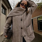 Damen Luxus Oversized-Jacke mit strukturiertem Design R&B