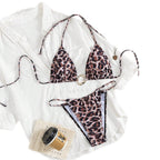 Damen Triangel-Bikini mit goldfarbenem Ring-Detail R&B
