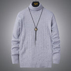 Herren Rollkragenpullover mit strukturiertem Zopfmuster R&B