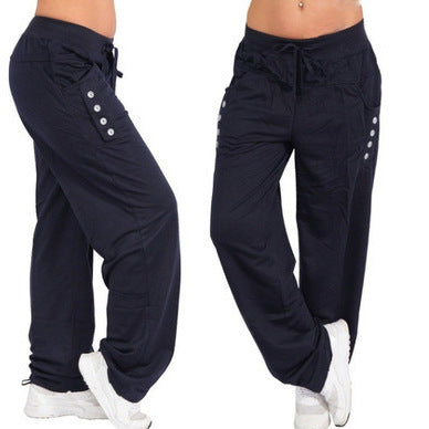 Damen Sportliche Freizeithose mit praktischen Taschen und verstellbarem Bund R&B