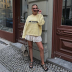 Damen Oversized Pullover mit kreativem Schriftzug R&B