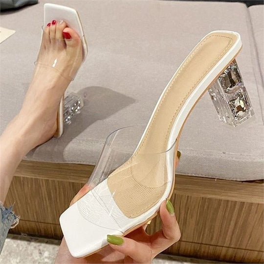 Damen transparente High Heel Mules mit geschmackvollem Design R&B
