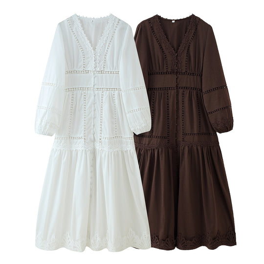 Damen Spitzenbustierkleid mit eleganten Rüschendetails R&B