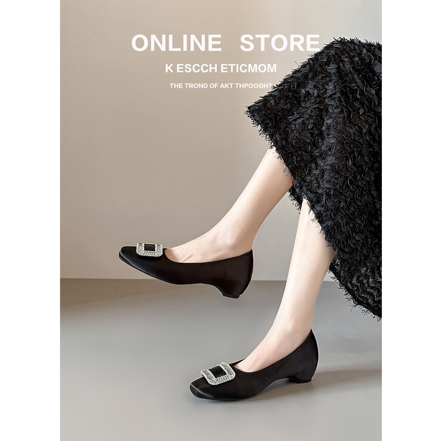 Damen Ballerina-Schuhe mit funkelnder Schnallenverzierung und weichem Obermaterial