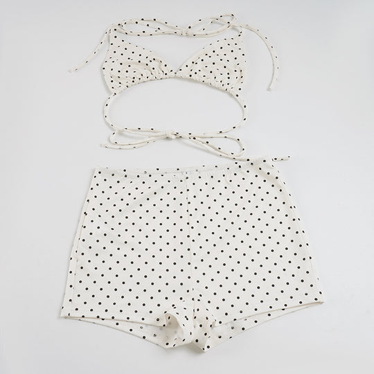 Damen Bikini-Set mit verstellbaren Trägern und Polka-Dots R&B