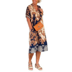 Damen Luftiges Freizeitkleid mit V-Ausschnitt und praktischen Taschen R&B