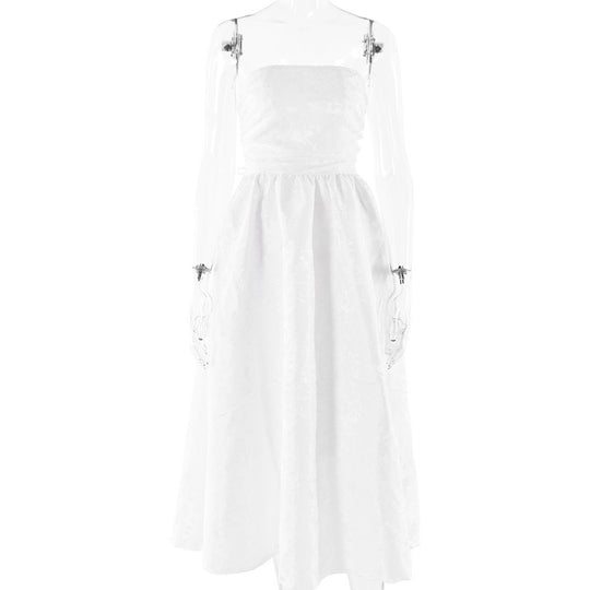 Damen Ballkleid mit schulterfreiem Design und fließendem Rock R&B
