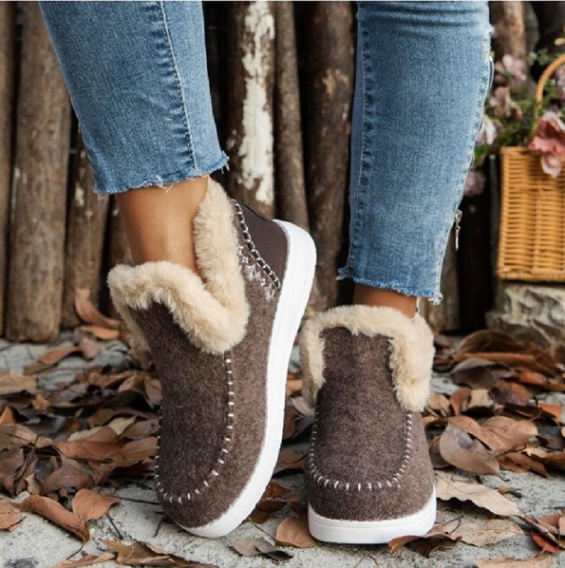 Damen bequeme Fleece-Hausschuhe mit warmem Innenfutter und rutschfester Sohle R&B