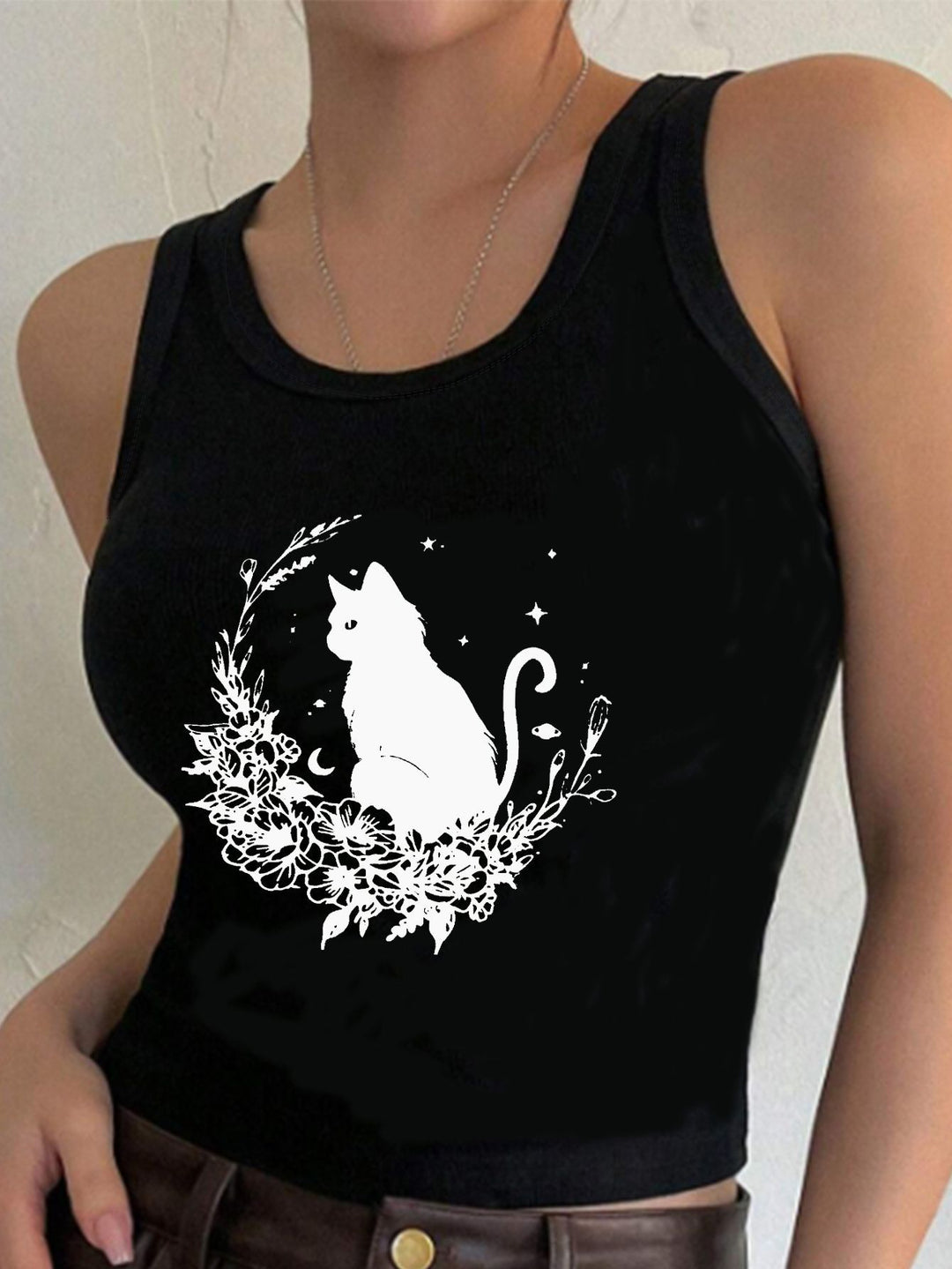 Damen Crop-Top mit einzigartigem Design und modischem Schriftzug R&B
