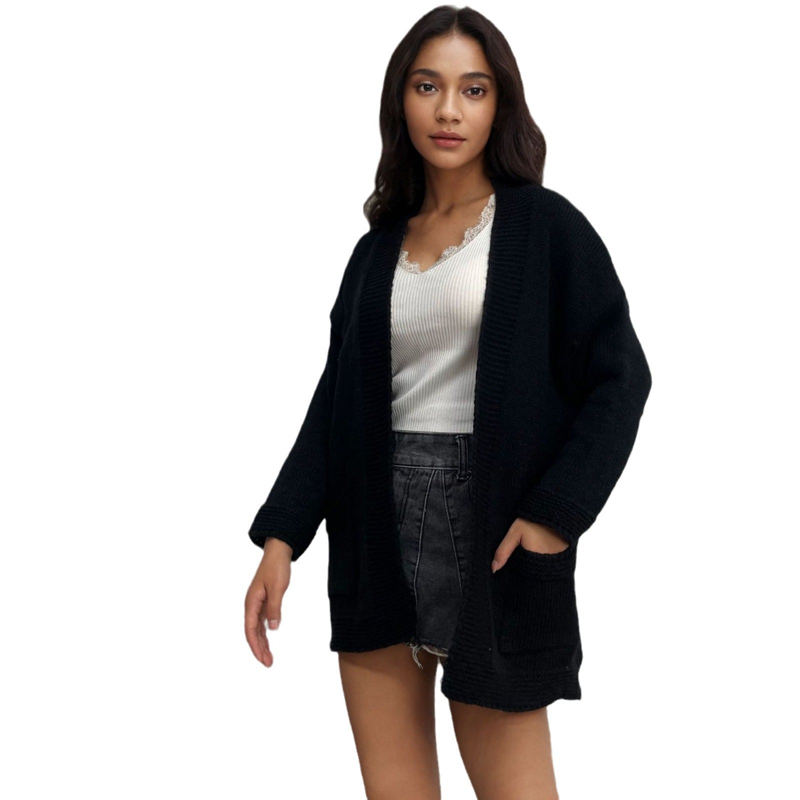 Damen strickjacke im lässigen Oversized-Stil R&B