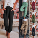 Damen Bequeme und legere Hose mit elastischem Bund und vielseitigen Taschen R&B