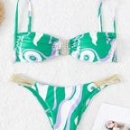 Damen Triangel-Bikini mit elegantem Raffungseffekt und modischen Akzenten R&B
