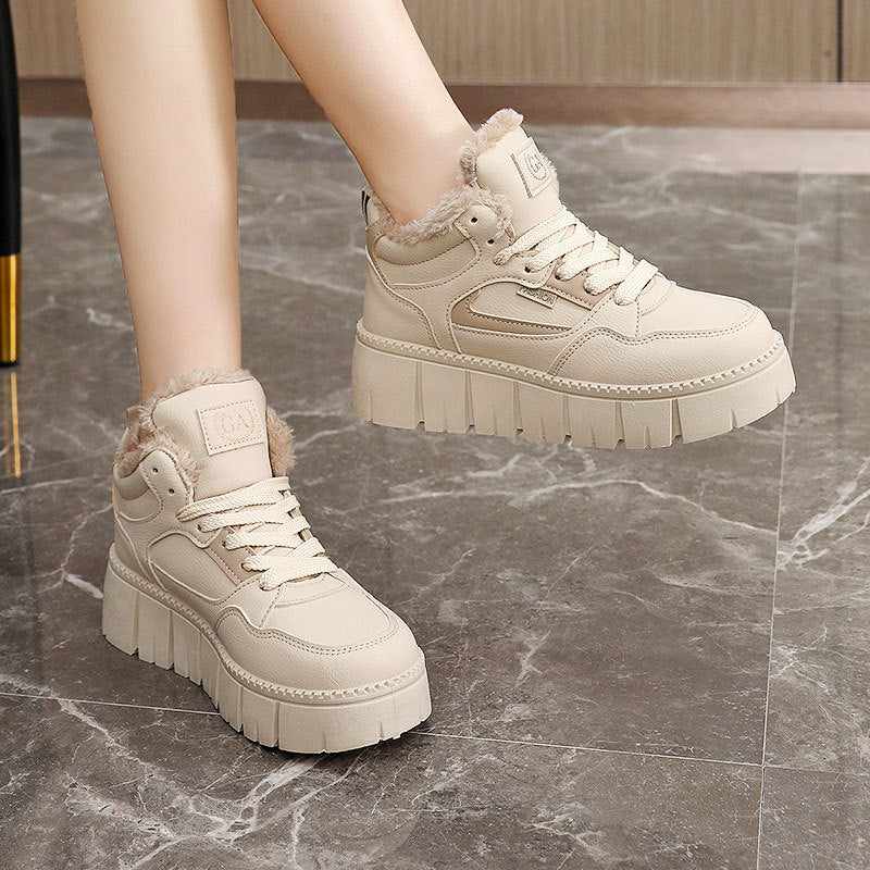 Damen modische High-Top Sneakers mit kuscheligem Innenfutter und sportlichem Design R&B