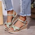 Damen Wedge-Sandalen mit elegantem Knoten-Design und verstellbarem Riemen R&B