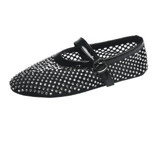 Damen Ballerinas mit strassverzierten Details und Riemchenverschluss R&B