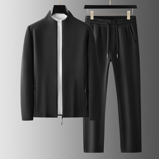 R&B | Trainingsanzug Reißverschlussjacke mit Hohem Kragen Elastischer Bund Lässige Passform