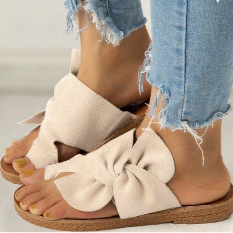 Damen Komfortable Badesandalen mit dekorativem Schleifen-Design R&B
