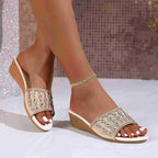 Damen modische Keilsandalen mit verziertem Riemen R&B