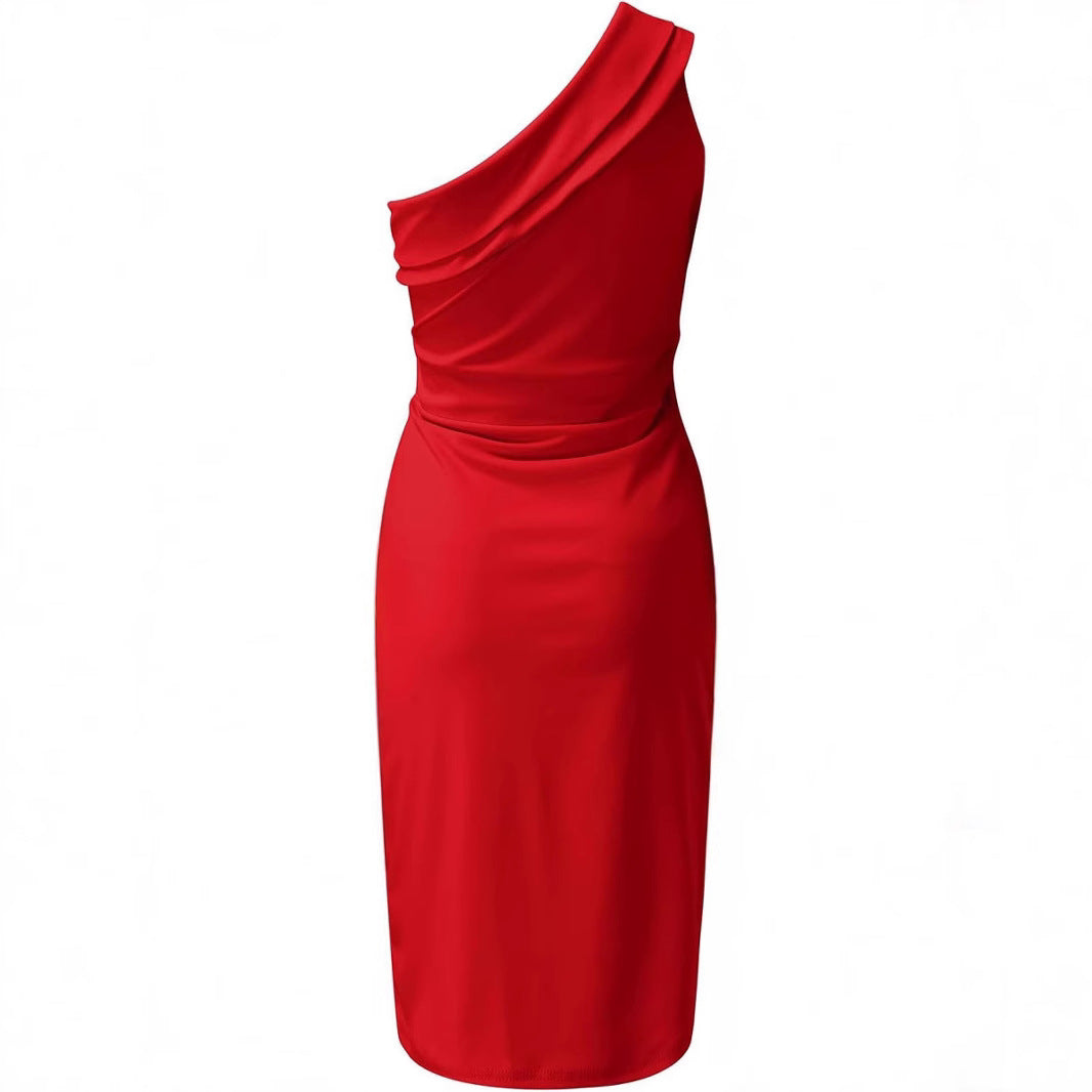 Damen Elegantes Wickelkleid mit asymmetrischem Oberteil und tailliertem Schnitt R&B