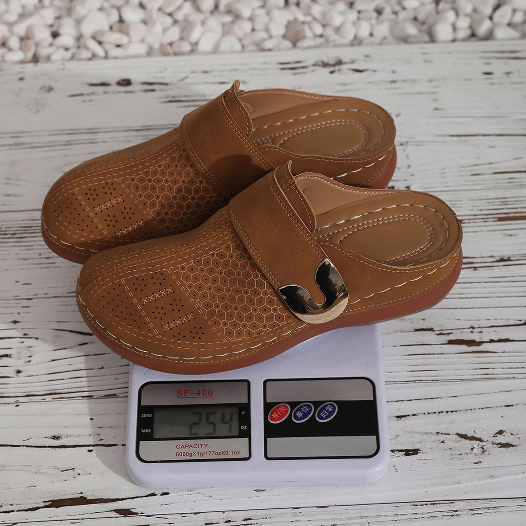 Damen Atmungsaktive Clogs mit seitlichem Schnallen-Detail R&B