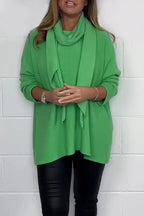 Damen Oversized Strickpullover mit stylischem Rollkragen R&B