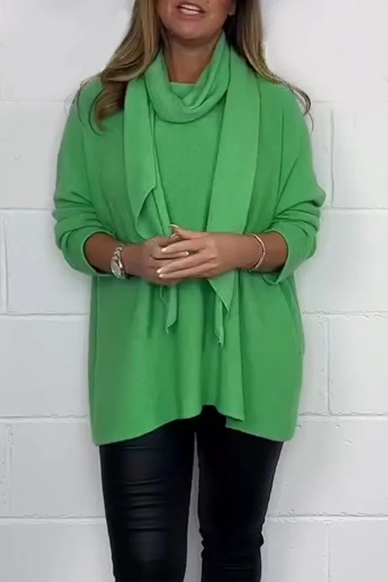 Damen Oversized Strickpullover mit stylischem Rollkragen R&B