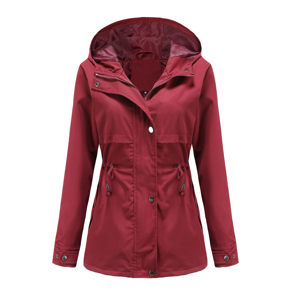 Damen funktionale Übergangsjacke mit verstellbarem Taillenbündchen