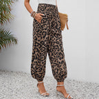 Damen weite Leopardenmuster-Hosen R&B